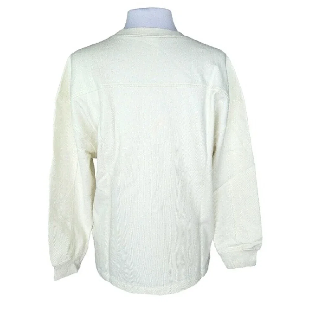 BP NWT Ivory Floral Graphic Oversized Crewneck Sweater Size S